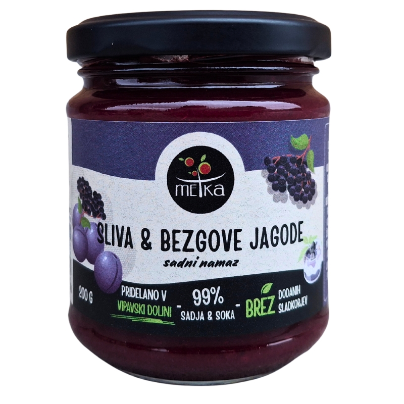 slivova marmelada z bezgovimi jagodami brez sladkorja